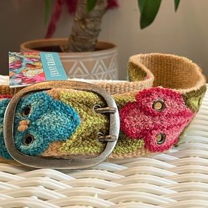 Jenny Krause NWT handmade Peru wool belt Free People Small 36 “ Embroidered boho